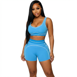 Nouvel ensemble 2 pièces décontracté pour femme 2026 : Crop top sport, joggers et short taille haute sans coutures pour le yoga - Product Image 4