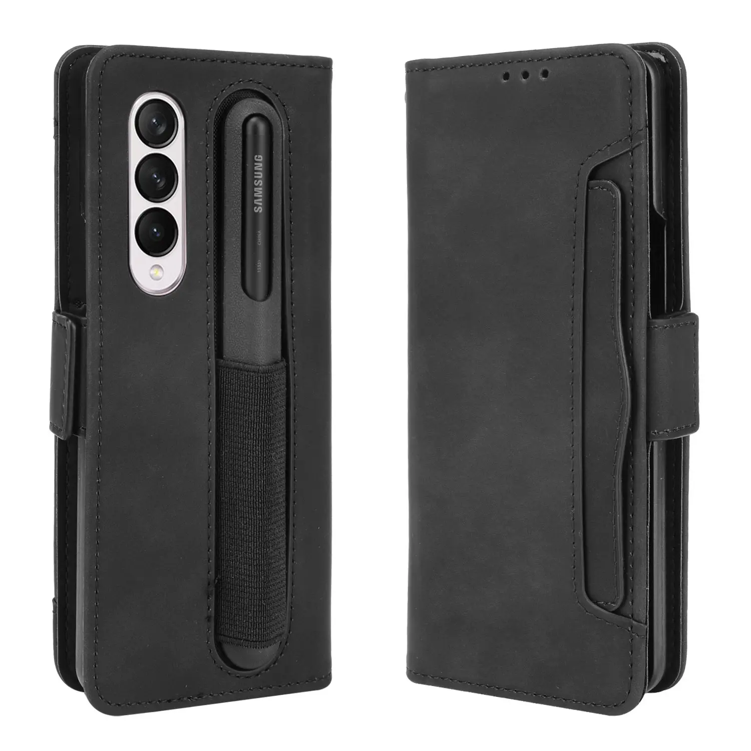 Multi Card Slot Wallet PU Leather Phone Case For Samsung Galaxy Z Fold 3 5G With S Pen Slot