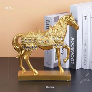 Cheval en résine chinoise de luxe, Art déco, élégant et créatif, décoration d'intérieur pour petits espaces, bureaux, salons, meubles TV - Product Image 6