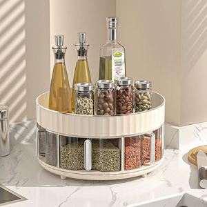 Wannuo Rotating Kitchen Spice Organizer Easy-to-reach Spice Storage Tray Insect-proof Spice Organizer for Home - Product Image 3