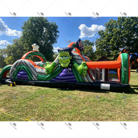 Parcours d'obstacles gonflable commercial pour Halloween, course d'obstacles gonflable, location extérieure pour jardin