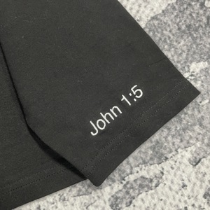MT1400 camicie oversize ricamo su misura t-Shirt girocollo nero cotone 100% camicia a maniche lunghe per gli uomini - Product Image 3