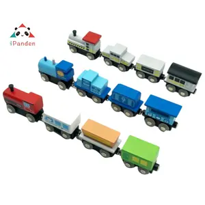 Houten Trein Auto 'S Voor Kinderen Houten Trein Set 12 Pcs Trein Speelgoed Magnetische Set Omvat 3 Motoren Compatibel Met Alle grote Merken