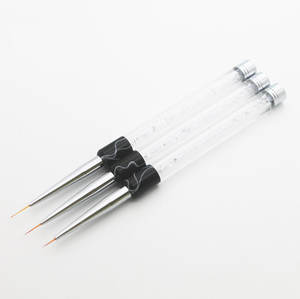 Ensemble de 3 pinceaux à ongles avec manche en strass blanc, pinceaux de précision pour la peinture, pour la décoration de la manucure - Product Image 2