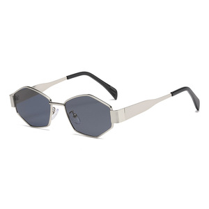 Venta caliente nuevas gafas de sol poligonales para hombres mujeres Unisex Metal moda gafas de sol UV400 lentes polarizadas tipo marco Logo lente - Product Image 5