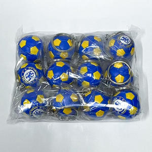 Mini 3D PVC & Rubber Football Club Keychain Factory Wholesale Sports Soccer Ball Plastic Key Ring Chain PU Leather <b>Keyring</b> - Product Image 5