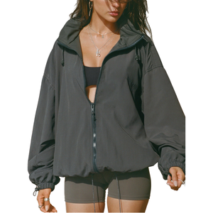 Custom Women's Oversized Hooded Safari <b>Jacket</b> Breathable Eco-Friendly <b>Zip</b> <b>up</b> Casual Outdoor Bomber Coat OEM ODM Manufacturer - Product Image 1