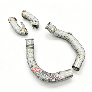 Collecteur d'échappement personnalisé pour BMW M5 F10 F15 M6 F06 F12 F13 F90 S63 4.4T avec bouclier thermique - Product Image 5