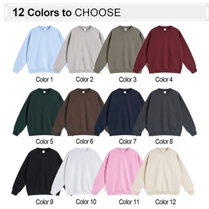Felpa Unisex Personalizzata in Cotone Spesso Terry, Oversize con Spalle Scese, 350g Peso Pesante, 12 Colori, Collo Tondo - Product Image 3