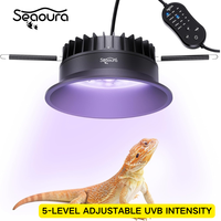 Lampe LED UVB UVA Seaoura SR-013 pour reptiles, 5 niveaux d'intensité, 1.0-12.0 UVB, minuterie intégrée, variateur d'intensité pour dragon barbu, tortue