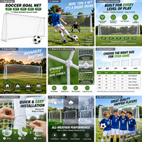 But de football pliable 8x24ft portable 1.8m 12x6ft, filet de remplacement pour poteau de but, mini-but de football, entraînement, sécurité, logo