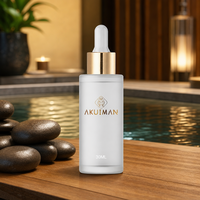 Flacon compte-gouttes en verre givré portable de 30 ml pour emballage cosmétique avec pipette dorée pour sérums et essences pour les yeux