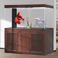 Aquarium pour poissons dragons extra large, en verre ultra blanc, en alliage d'aluminium, avec filtre inférieur, écologique, sans changement d'eau