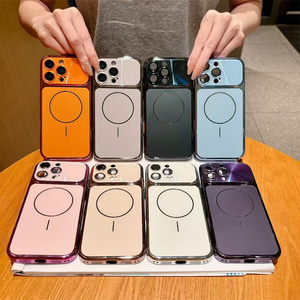 Original Converted Camera Glass Magnetic Phone <b>case</b> for iPhone 17 16 15 14 Pro Max Laser Electroplated Lens Textured Back Cover - Product Image 3