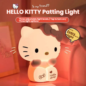 Veilleuse <span class=keywords><strong>LED</strong></span> 3D Hello Kitty Mini Anime, protection oculaire, gradation sept couleurs, en silicone, pour chambre d'enfant et d'étudiant - Product Image 1