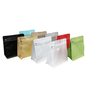 Colore magico cubo chicchi di caffè fondo piatto autosigillante sacchetto con valvola facile strappo cerniera laterale - Product Image 2
