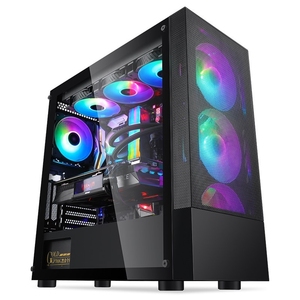 새로운 맞춤형 블랙 마이크로 ATX 컴퓨터 케이스 타워 RGB 게이머 PC 캐비닛 섀시 데스크탑 케이스 게이밍 PC 케이스 - Product Image 1