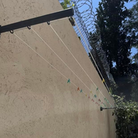 Séchoir à linge mural pliable en fer avec grande capacité de charge, design télescopique peu encombrant pour usage intérieur/extérieur