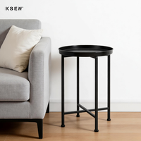 Table d'appoint et table basse en métal argenté de luxe T0785