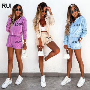 RUIQUWIN, superventas, conjunto deportivo informal de verano con capucha para mujer, conjunto de dos piezas de calle con personalidad - Product Image 1