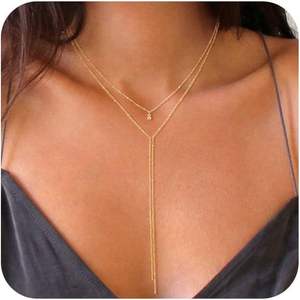 SC热卖时尚不锈钢项链时尚珠宝项链项链复古长Y形分层女式项链 - Product Image 3