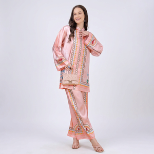 ชุดเซ็ตสองชิ้นสำหรับผู้หญิง ระบายอากาศได้ดี สวมใส่สบาย ชุดคุर्ติและกางเกงเข้าชุด เป็นมิตรกับสิ่งแวดล้อม ชุดลำลองทันสมัย เหมาะกับทุกฤดูกาล - Product Image 1