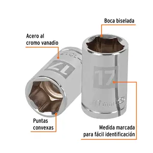 BOX 6 Douille 17 mm, 6 points, entraînement 1/2 po, TRUPER - Product Image 2