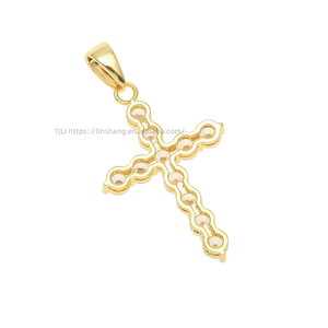 Hip Hop Men's Jewelry Copper Inlaid AAA Zircon <b>Cross</b> Pendant Personalized Versatile Necklace - Product Image 3