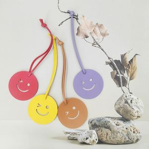 Cute Shape <b>Charm</b> Pu Leather Smile Expression Keychain Happy Face Pendants <b>Bag</b> Accessory - Product Image 2