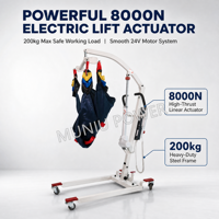 Lève-personne électrique robuste, capacité 200 kg, hauteur réglable 850-1800 mm, palan de transfert médical avec base à pédale