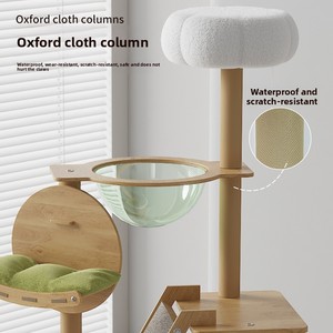 Torre para Gatos Moderna de Madera con Cápsula, Poste Rascador Grande, Ahorro de Espacio, Edición de Navidad <span class=keywords><strong>y</strong></span> Halloween - Product Image 2