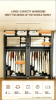 Armoire de rangement en acier anti-poussière avec portes coulissantes, design moderne, durable, pour chambre, atelier, hôtel, meuble de rangement