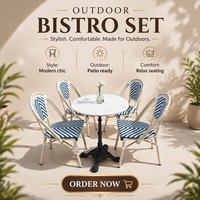 Ensemble de table et de chaises de salle à manger en alliage d'aluminium imperméable pour l'extérieur avec un design moderne, durable pour les hôtels, les restaurants, les cafés, les jardins