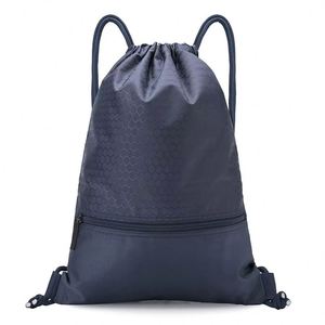 Custom Logo Promotional Gift Sublimation Printed Draw String Bag Nylon Sports Drawstring <b>Backpack</b> <b>With</b> Zipper - Product Image 4