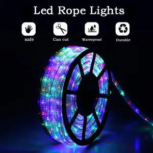 Luzes led externas multicoloridas ip65, corda para decoração de férias