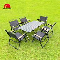 Ensemble table et chaises pliantes Kermit modernes, légères et portables pour le camping en plein air, le parc et l'hôtel