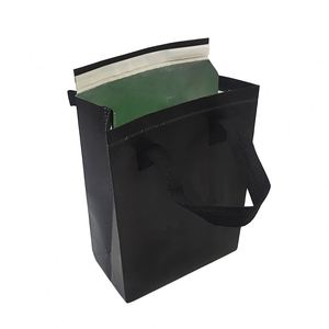 Black Cheap Non Woven Disposable Cooler Bag Takeaway Cold Hot Drinks Coffee Delivery Thermal Insulated Letter Pattern - Product Image 4