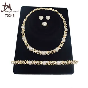 XOXO-Conjunto de joyería de oro de 18K de alta calidad para mujer, conjunto de joyería de oro de 14k con diamante chapado en oro, T0245