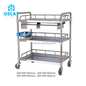ओस्कैट पशु चिकित्सा उपकरण अस्पताल ट्रॉली उपकरण और ड्रेसिंग स्टेनलेस स्टील ड्रेसिंग ट्रॉली - Product Image 5