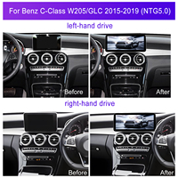Podofo 12.3 pouces Android voiture stéréo 4 + 64G sans fil CarPlay/Android Auto/GPS/WIFI/RDS/FM/IPS pour Benz classe C W205/GLC 2015-2019