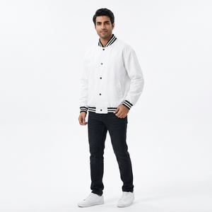 <b>Men's</b> High Quality Letterman Style Varsity <b>Jacket</b> 100% Cotton Solid Fleece <b>Baseball</b> Coat Embroidered Letters Front Winter Casual - Product Image 1