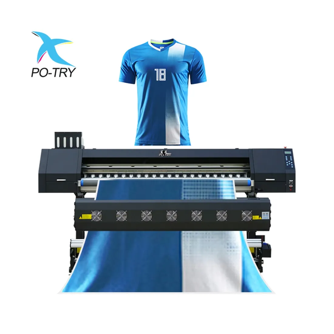 Potry New 2 Druck köpfe Sportswear CMYK Digital Heat-Transfer Sublimation drucker für den Druck von Kleidung