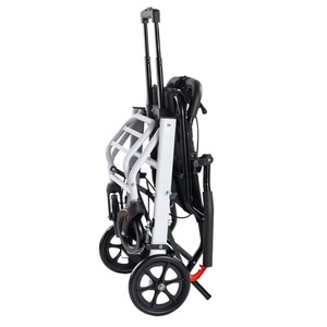 Silla de ruedas manual plegable de aleación de aluminio, ligera (8 kg), portátil, para personas mayores y pacientes con accidente cerebrovascular. - Product Image 3
