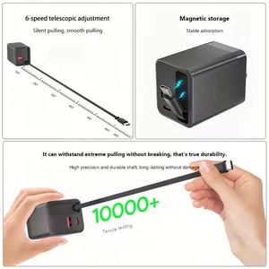65W GaN Wall Travel Charger <b>Adapter</b> Mini Retractable Cable OTP Compatible PD3.0 QC3.0 for Laptop Mobile Phone - Product Image 4