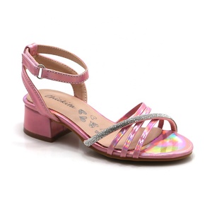 Chickita pink girls Wholesale dress heel Sandal Party Princess metallic pink Shoes - Product Image 1