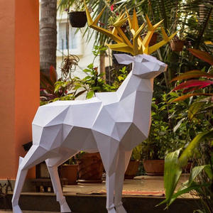 Decorazioni per interni di <span class=keywords><strong>Design</strong></span> moderno di dimensioni personalizzate in fibra di vetro galvanica <span class=keywords><strong>sculture</strong></span> di lupo - Product Image 5