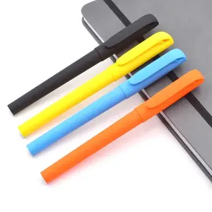 Hot Selling High Quality Promotional Soft Touch Rubber Coated Gel Pen With Custom Logo Plastic Black Gel Ink Pen