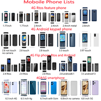 Téléphone à clapet OEM ODM Android avec écran tactile de 3,5 pouces, clavier, smartphone à clapet Android 13 4G avec WhatsApp