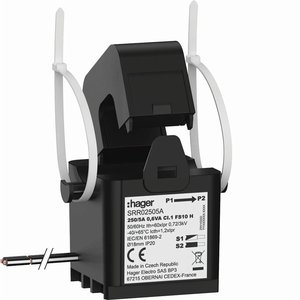 Trasformatore di Corrente a Nucleo Diviso Hager 250-5A Cl.1 0.6VA FS10 H 50/60Hz IP20 - Product Image 1