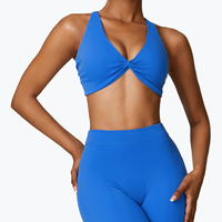 Soutien-gorge de yoga avec coussinet de poitrine amovible, sangle croisée, haut de course à pied respirant
